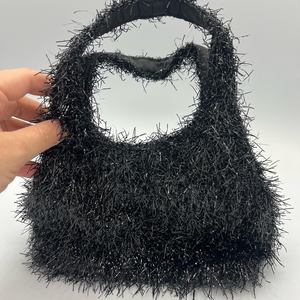 A New Day Tinsel Mini Party Tote Handbag - Black